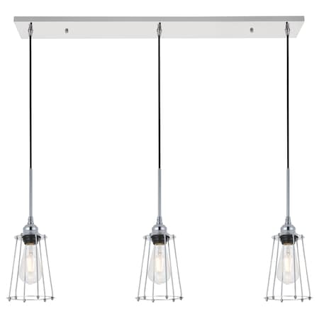 Living District Auspice 3 Light Chrome Pendant LD4047D38C